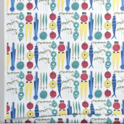Picknick tafelzeil, wit-multi