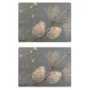 Pine Cone placemat 2-pack, Moss grey