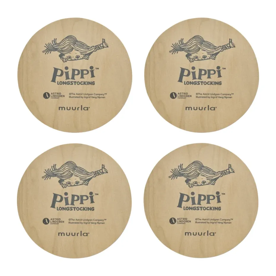 Pippi glasonderzetters 4 stuks, Hoppsansa
