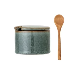 Pixie pot met deksel en lepel, groen