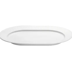 Plissé serveerbord ovaal, Wit