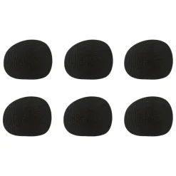 Raw glasonderzetters leer 6-pack, Black buffalo (zwart)