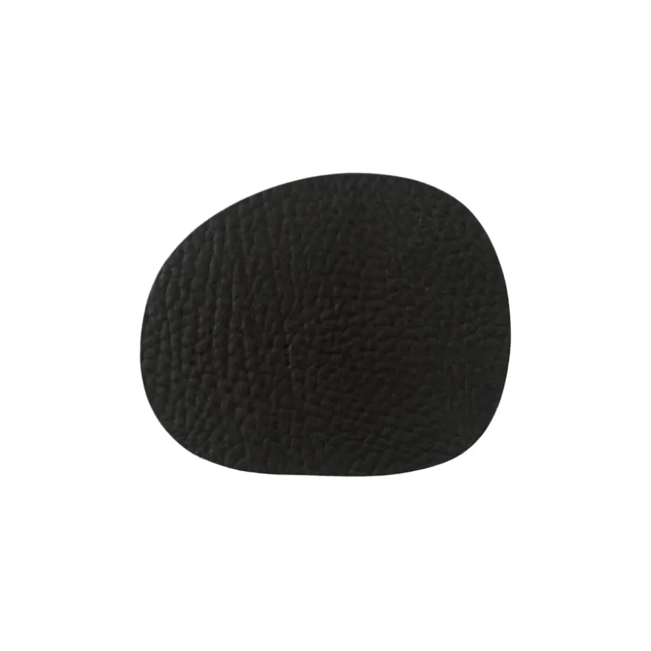 Raw glasonderzetters leer 6-pack, Black buffalo (zwart)