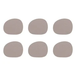 Raw glasonderzetters leer 6-pack, Dusty rose (roze)