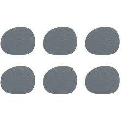 Raw glasonderzetters leer 6-pack, Grey buffalo (grijs)