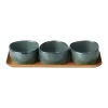Raw Organic kommenset met houten plateau, Northern Green