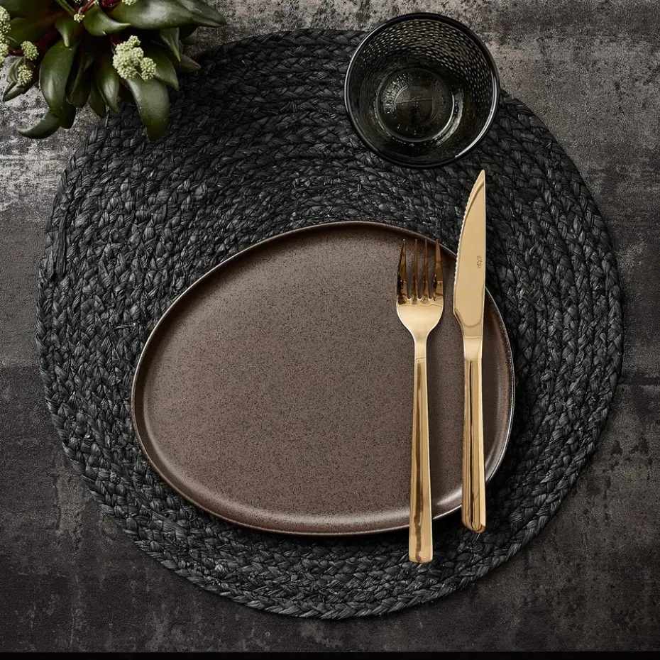 Raw Organic lunchbord 24x21 cm, Metallic Brown