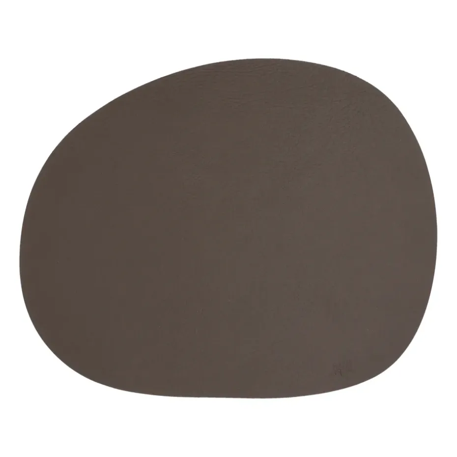 Raw placemat leer, Brown buffalo (bruin)