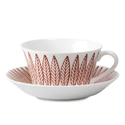 Röd Salix theeset kegel, Theekop + schotel