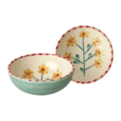 Rice keramiekschaal 35 cl, Yellow Flower-jade