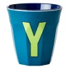Rice melaminebeker medium letter Y 30 cl, Emerald green