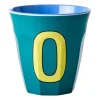 Rice melaminebeker medium letter O 30 cl, Green
