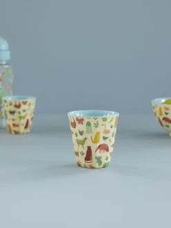 Rice melaminebeker medium, Sweet Jungle Print-Soft blue