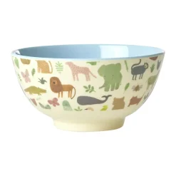 Rice melaminekom medium, Sweet Jungle Print-Soft blue
