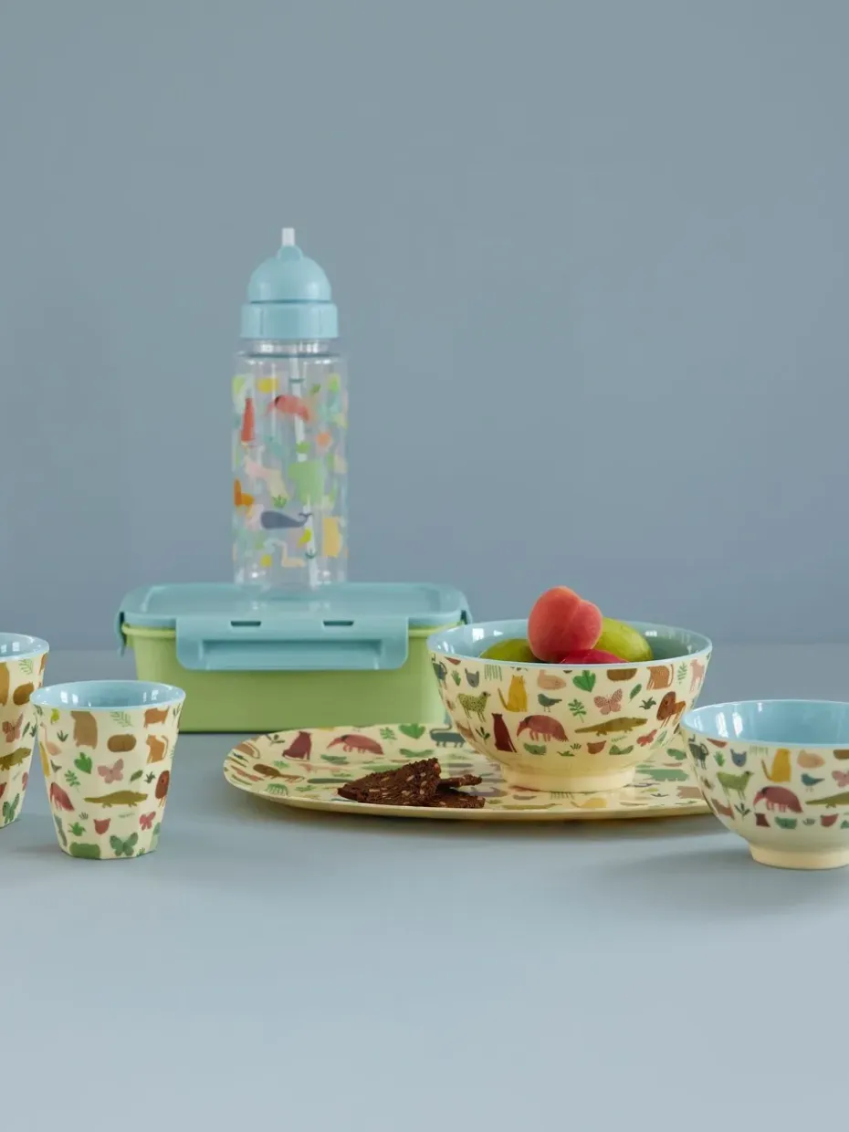 Rice melaminekom medium, Sweet Jungle Print-Soft blue