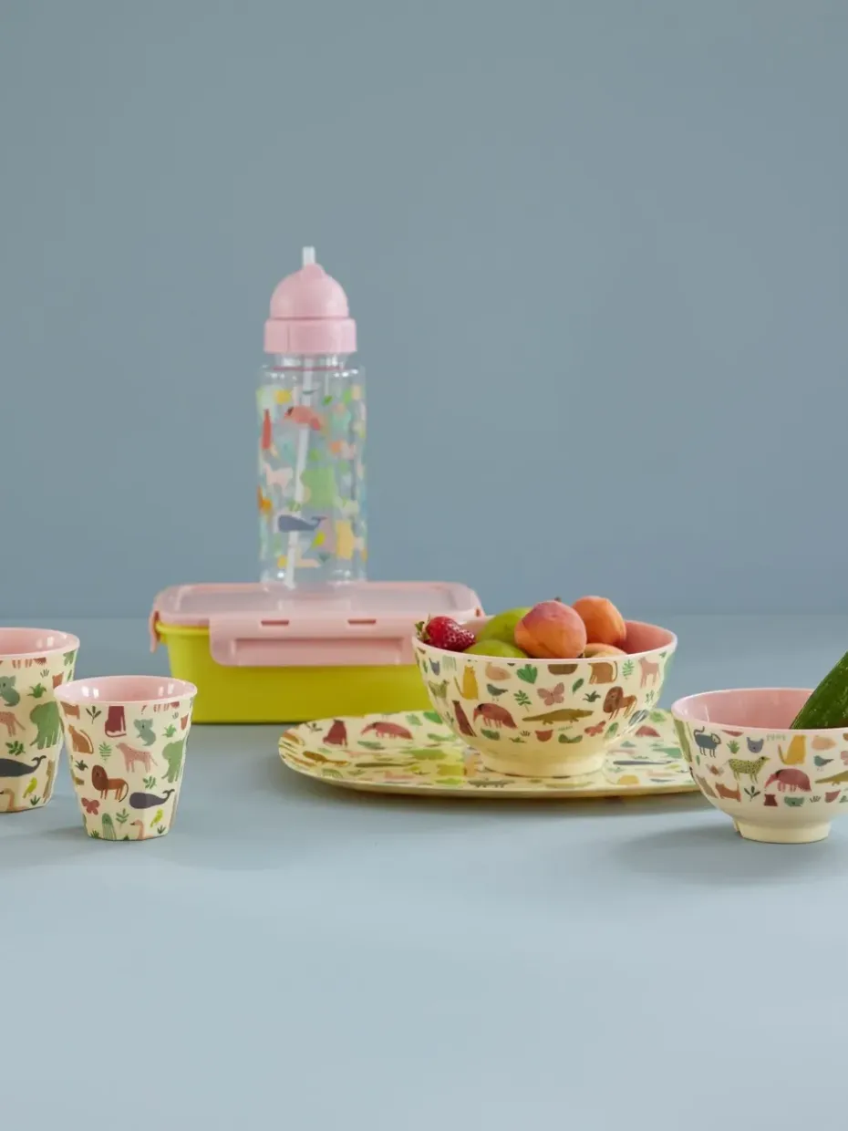 Rice melaminekom small, Sweet Jungle Print-Soft Pink