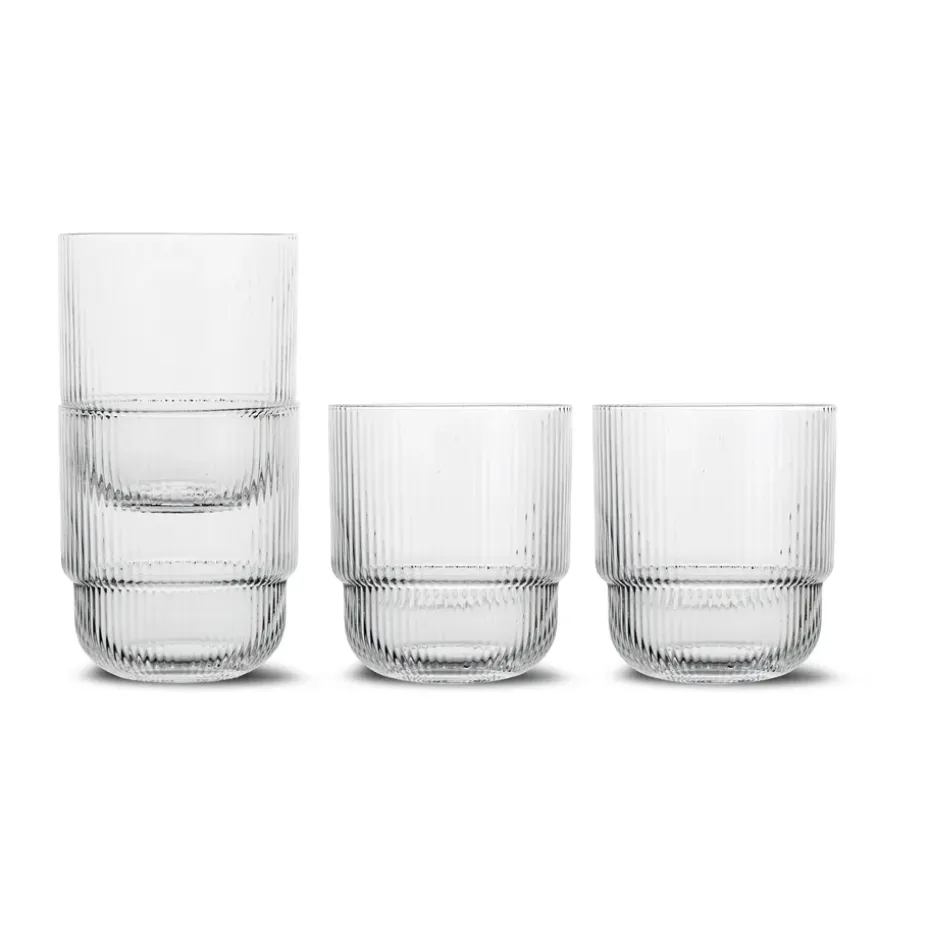 Sagaform blanke waterglazen 4-pack, Helder