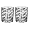 Salong Betong Old Fashioned glas 28 cl 2-pack, Transparant-zwart