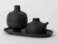 Sand bord ovaal 12,5x20 cm, Black clay