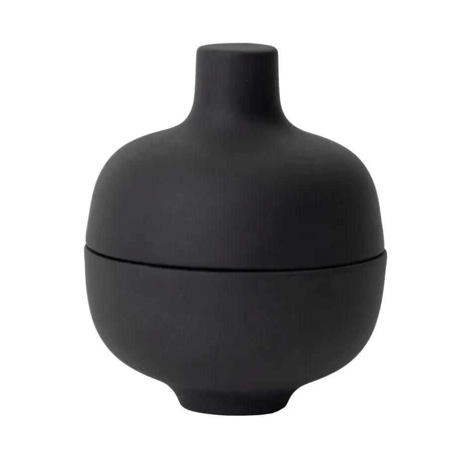 Sand kom met deksel S Ø8,2 cm, Black clay