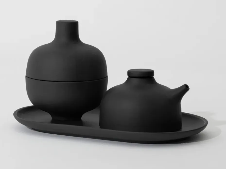 Sand kom met deksel S Ø8,2 cm, Black clay