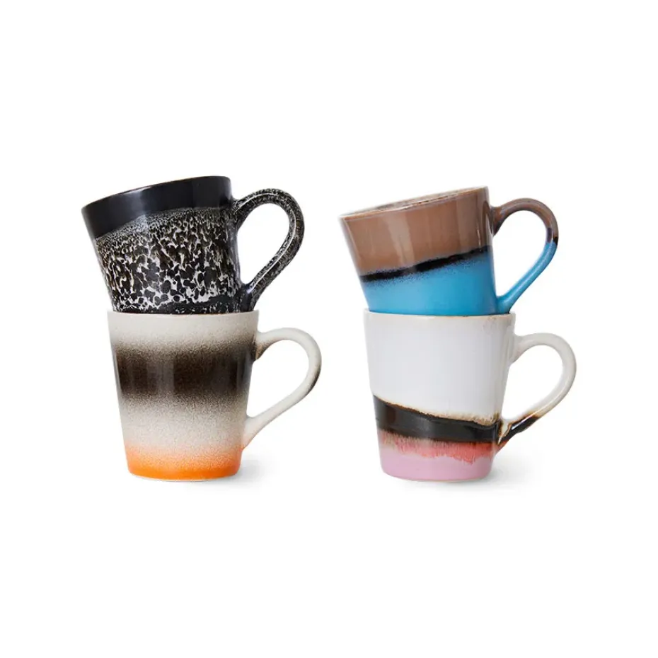 70's espresso mok 4-pack, Funky