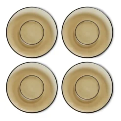 70's glassware koffieschotel Ø10,6 cm 4-pack, Mud brown