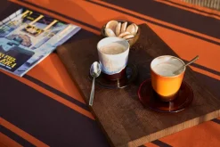 70's glassware koffieschotel Ø10,6 cm 4-pack, Amber brown