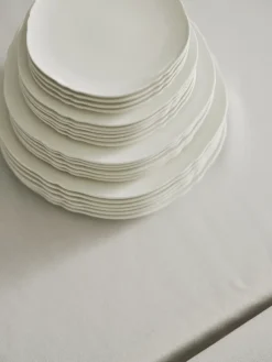 Silhouette bord L Ø26 cm 4-pack, White