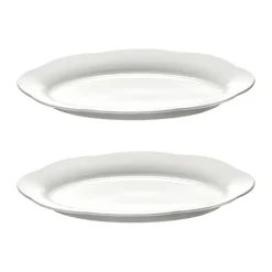 Silhouette ovaal diepe schaal L 21x30 cm 2-pack, White
