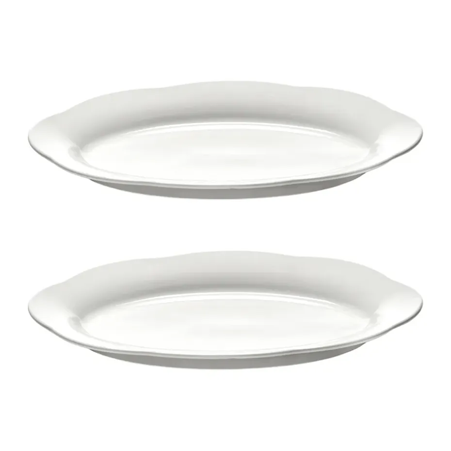 Silhouette ovaal diepe schaal L 21x30 cm 2-pack, White