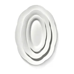 Silhouette ovaal diepe schaal L 21x30 cm 2-pack, White