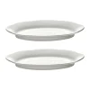 Silhouette oval diep bord S 10x18,5 cm 2-pack, White