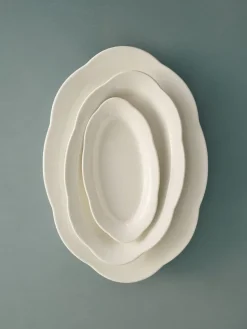 Silhouette oval diep bord S 10x18,5 cm 2-pack, White