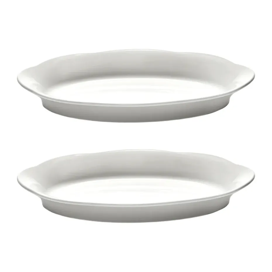 Silhouette ovale diepe schaal M 15x24,5 cm 2-pack, White