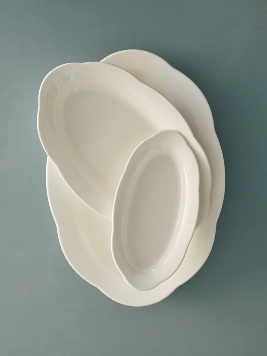 Silhouette ovale diepe schaal M 15x24,5 cm 2-pack, White