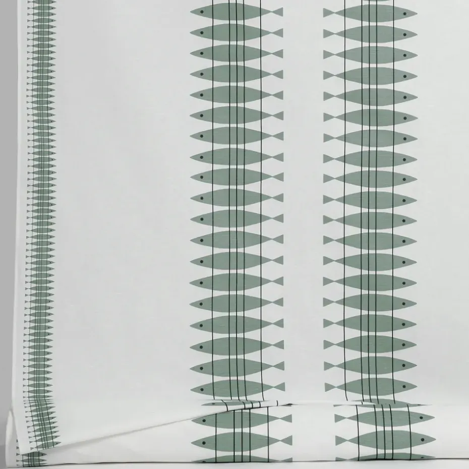 Sill gewaxte stof per meter, Groengrijs