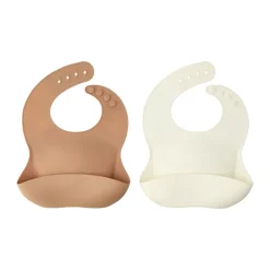 Silly slabbetje siliconen 2-pack, Vanilla-hazel