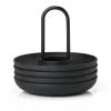 Singles eierdoppen 4-pack met houder, Black