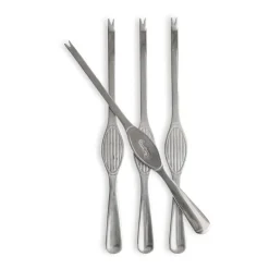 Sivan schaaldierbestek 4-pack, Zilver