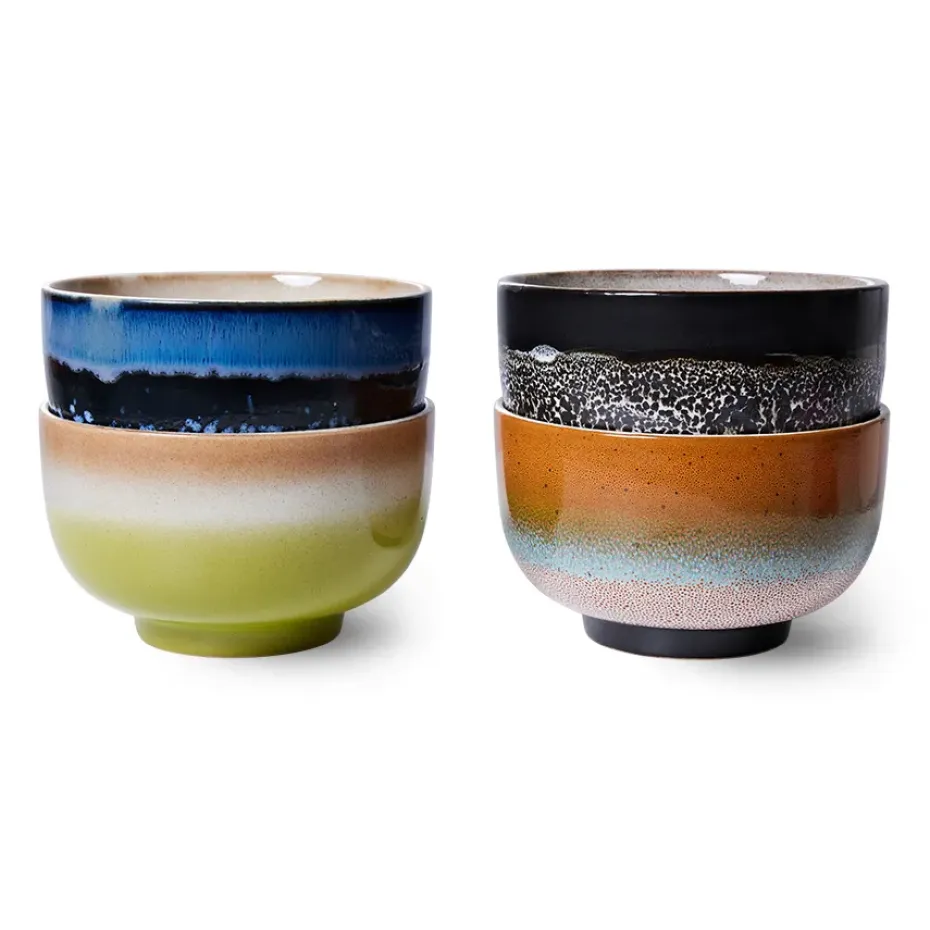 70's kom Ø13,5 cm 4-pack, Groovy