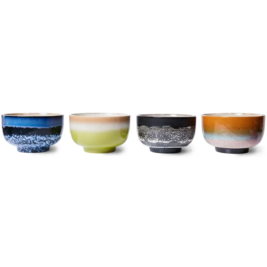70's kom Ø13,5 cm 4-pack, Groovy