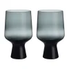 Solare glas op voet 40 cl 2-pack, Staalgrijs
