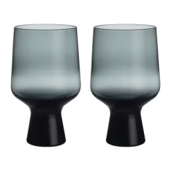 Solare glas op voet 40 cl 2-pack, Staalgrijs