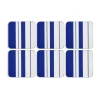 Steccato glazen onderzetters 10,5 cm 6-pack, Blauw-wit
