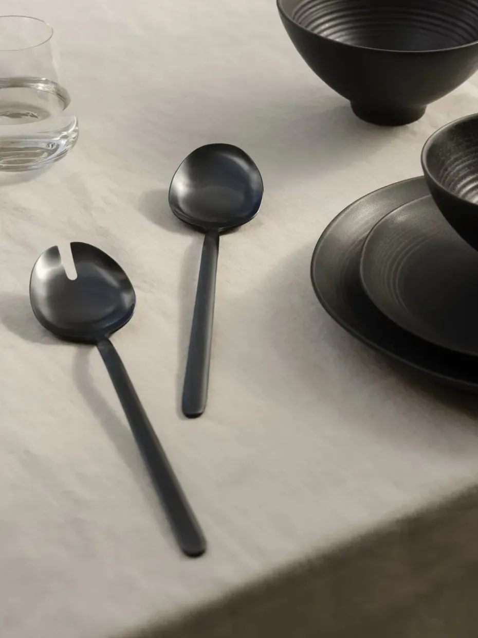 STELLA saladebestek zwart 2-pack, 28 cm