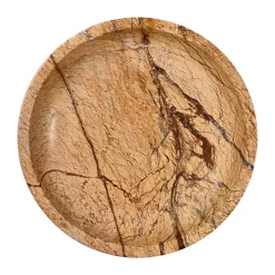 Sten schaal groot Ø28 cm, Bruin bosmarmer