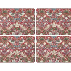 Strawberry Thief placemat 30x40 cm 4-pack, Rood