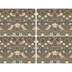 Strawberry Thief placemat 30x40 cm 4-pack, Bruin