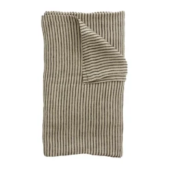 Stripe linnen tafelkleed 150x300 cm, Zwart zand